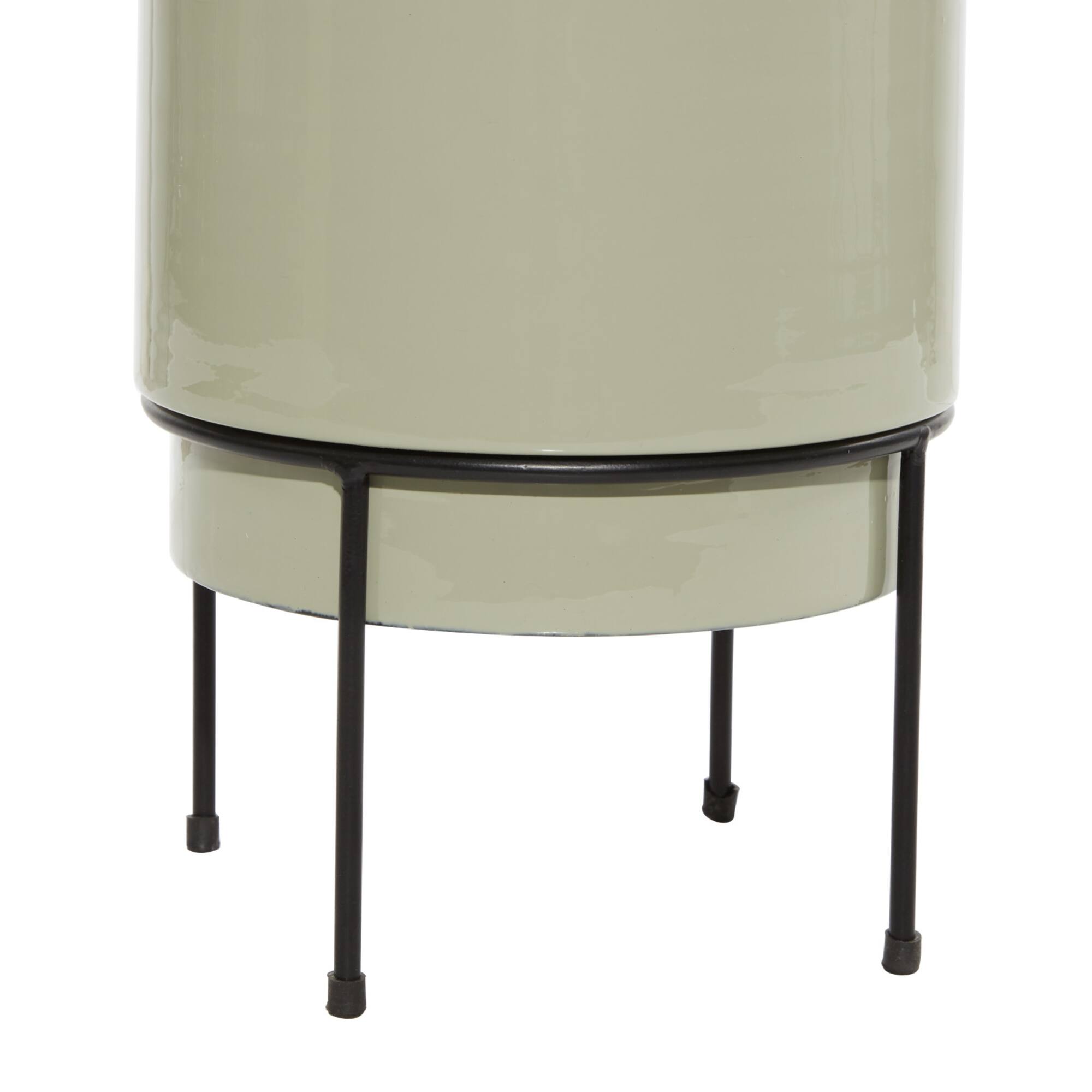 Taupe Metal Contemporary Planter Set